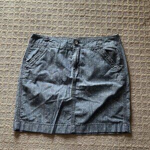 Tommy Hilfiger Womens Size 6 Blue Denim Polka-dot Pencil Skirt W/Pockets Buttons